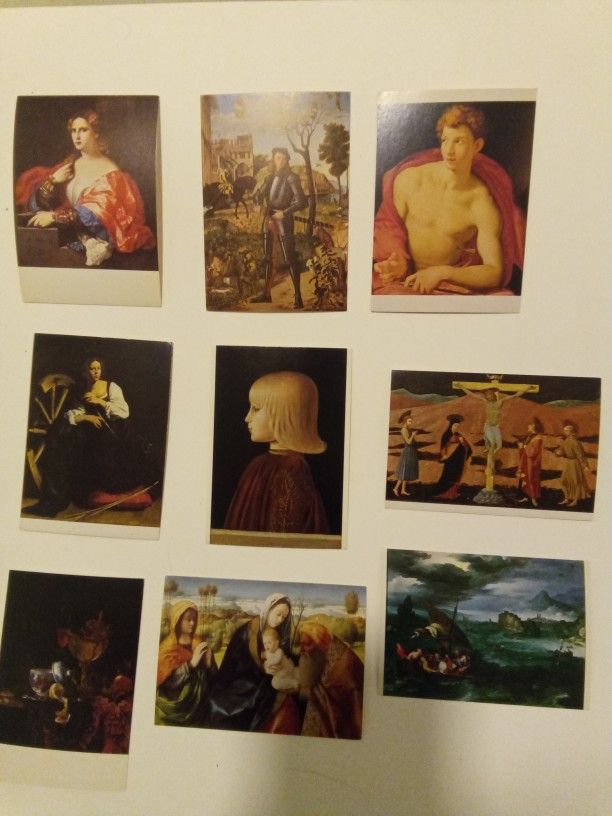 9 1980s ITALIAN AND SWITZERLAND GREAT CONDITION OF FAMO PAINTINGS POST CARDS