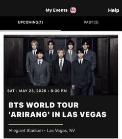 BTS WORLD TOUR ‘ARIRANG’ IN LAS VEGAS TICKETS 🎫