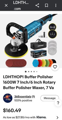 LDHTHOPI Automotive Rotary Buffer Polisher - Blue/Black, 6/7 Inch
