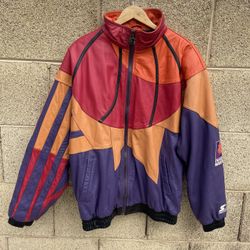 Vintage 90s Phoenix Suns Starter Leather Jacket