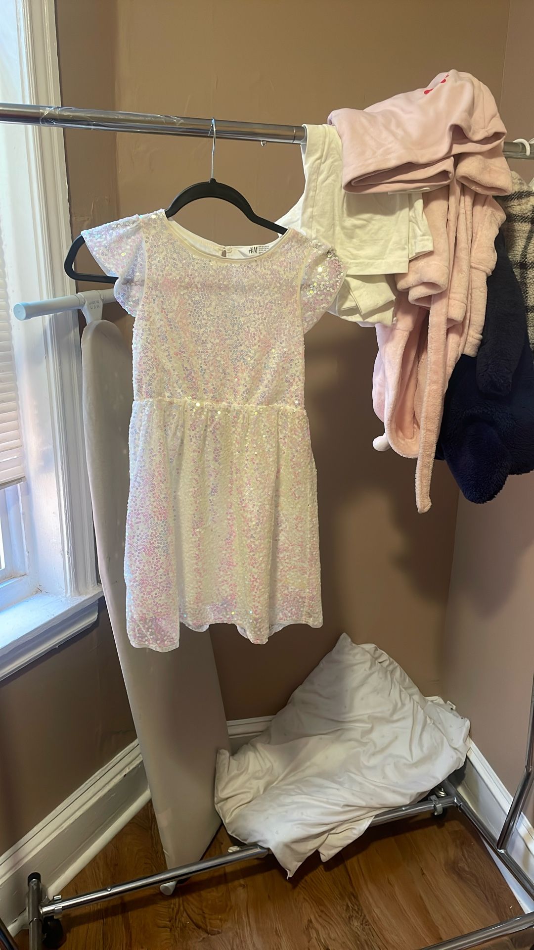 White Sequin  Dress Girls