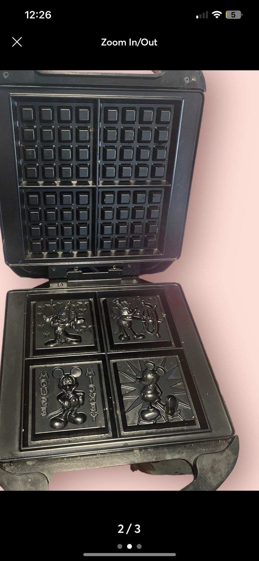 Vintage Villaware MIckey Mouse Then and Now Waffle Maker Model 5555 18