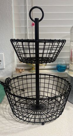 Two tier vegetable and fruit basket