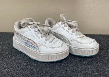 Puma Junior Shoes - White Iridescent Glitter