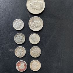 Silver Coins For Sale Dimes , Quarters Half Dollars 26.375 grams Of Silver !