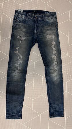 Diesel D.N.A. Distressed Dark Wash Slim Jeans