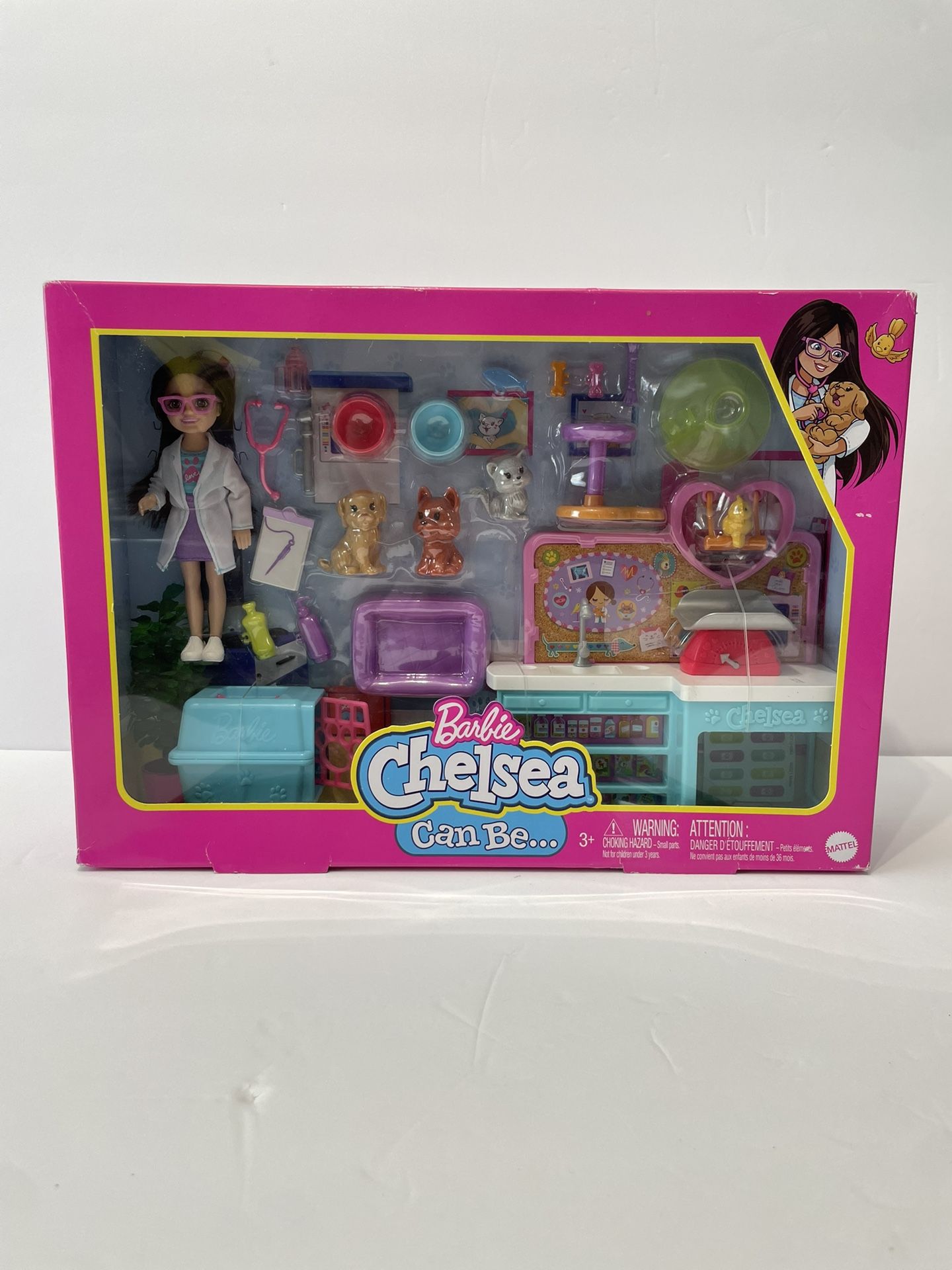 Barbie Chelsea Pet Vet Playset Chelsea Can Be Cat Dog Bird