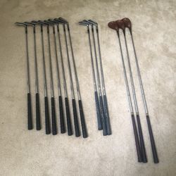 Golf Clubs, Lady’s Cobra Baffler Blade AMS. 5355 Irons, Ben Hogan Wood Drivers 1,3,4; Walter Hogan Lady Ultra Irons 3,4,7