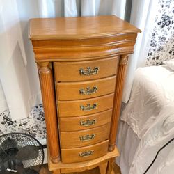 Vintage Wooden 6 Tier Jewelry Dresser