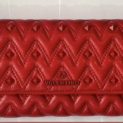 VALENTINO MARIO RED LEATHER CLUTCH 