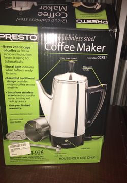 Presto 12 percolator cup coffee maker