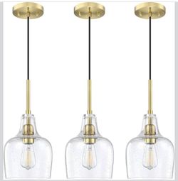 Brand New 3 Pack 1 Light Indoor Hanging Kitchen Island Pendant Lights