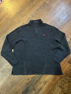 Polo Ralph Lauren Men's Dark Grey Charcoal Quarter-Zip Sweater Size XL