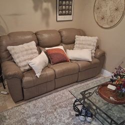Recliner And Power Reclining  Italian Leather Sofa