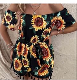 Large sunflower romper
