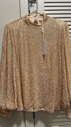 Petal & Pup Gold Sequin Top (M)