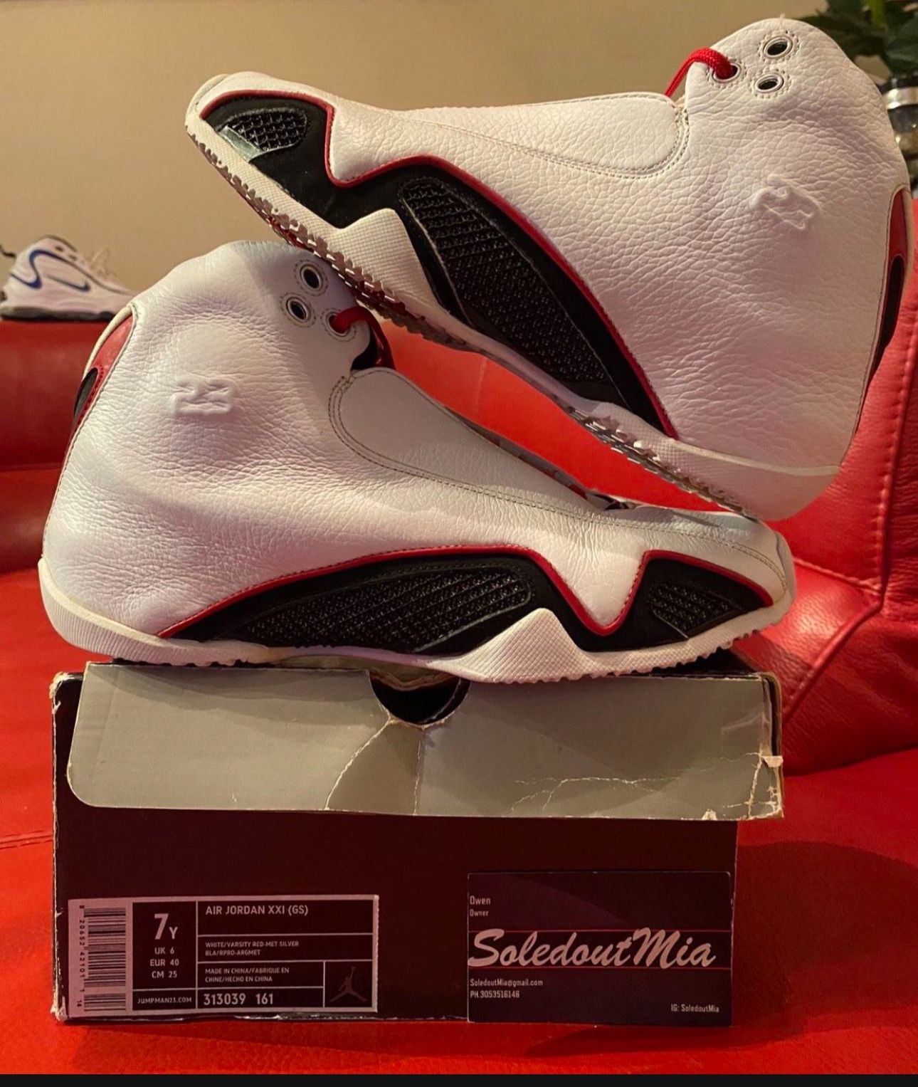 OG NIKE AIR JORDAN 21 SZ7Y 1st Colorway retro Suede DMP concord