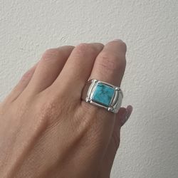 Silver Ring With Turquoise 