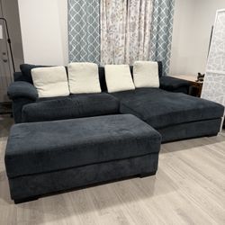 Blue Sectional with Storage 