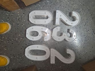Decorative Led Light Up Number Letters, White Plastic Marquee Number Lights Sign Party Wedding Decor Battery Operated Number