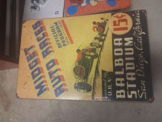 Balboa Stadium Model Races Tin Sign