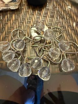Crystal Bead Shower Curtain Hooks Set