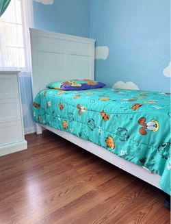 White Twin Bed Set, Frame + Mattress Included