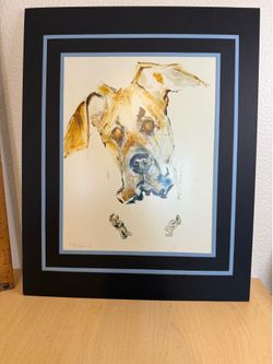 Great Dane Watercolor Dog Print SIGNED by Artist Carol Ratafia DOUBLE MATTED to 16x20