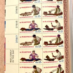 USPS Stamps Of A Seamstress & Blacksmith..