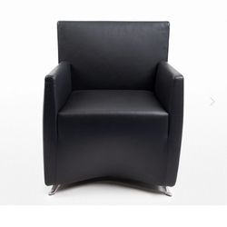 Caprilow Armchair In Black Leather, Baleri Italia