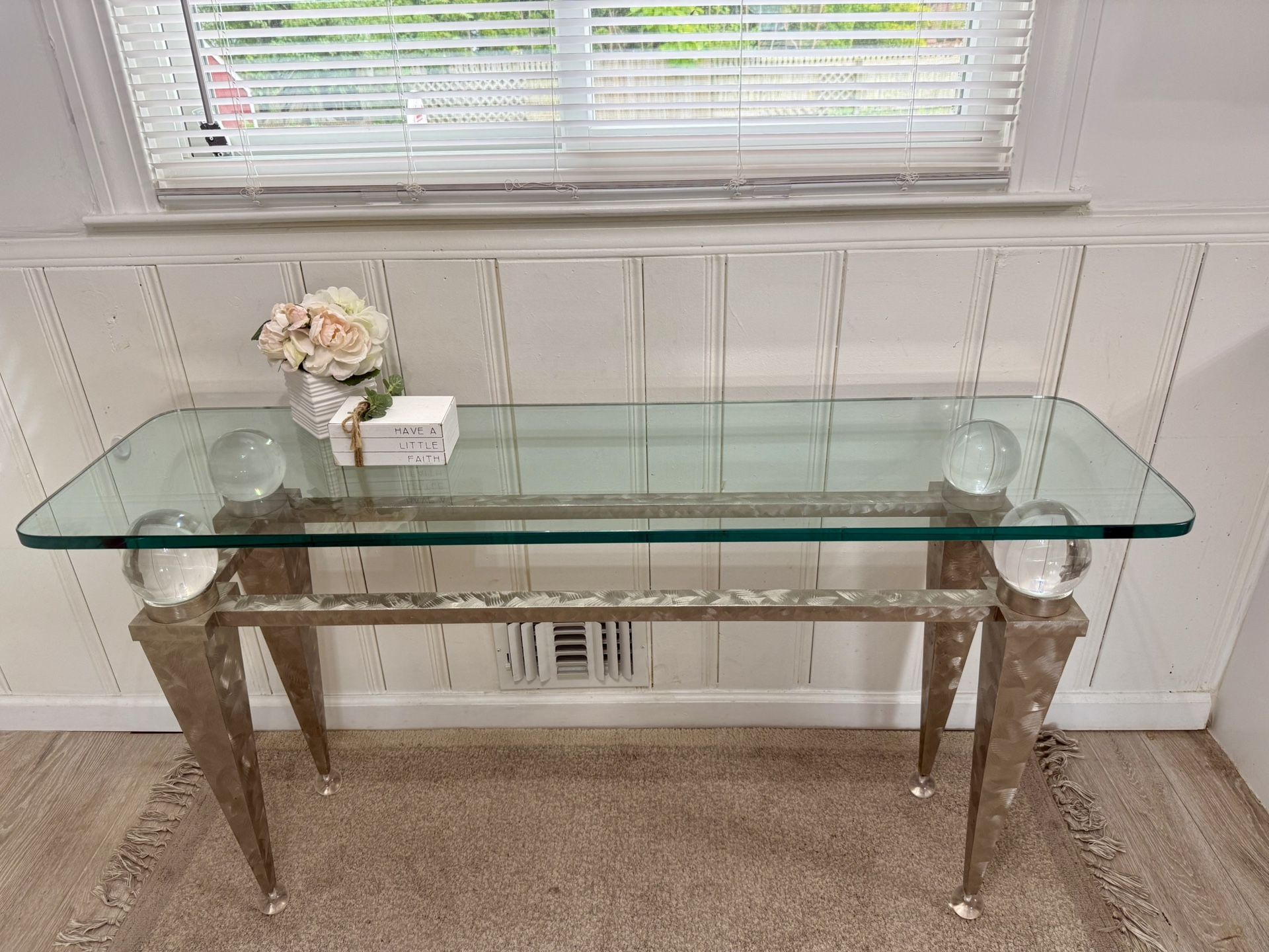 Gorgeous Glass Entry Way Console Table