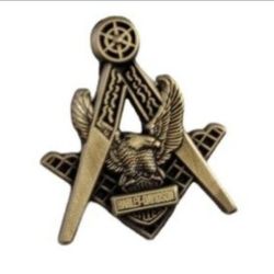Harley Davidson Masonic Freemason Antique Gold Lapel Pin