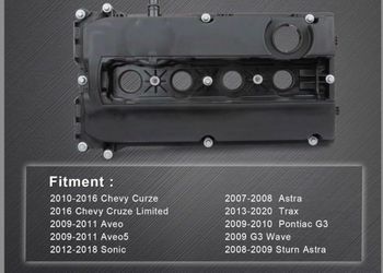 Engine Valve Cover Compatible with Chevy Cruze 2010-2016, Sonic 2012-2018, Aveo Aveo5 2009-2011, Trax 2013-2020 Pontiac G3 2009-2010 1.6L 1.8L