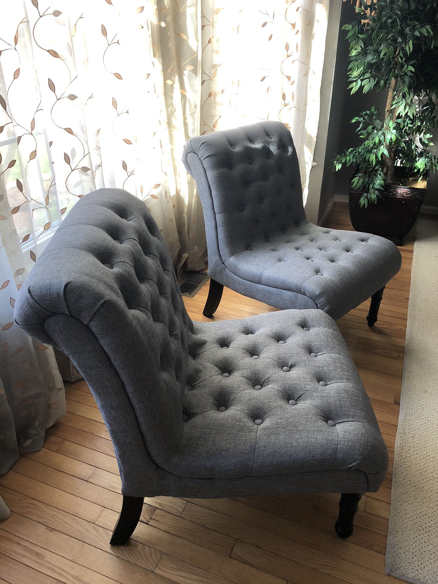 Gray Tufted Chairs - Set of 2