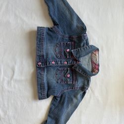 Girl 12-18 Month Clothes Wrangler Jean Jacket With Pink Stitching 