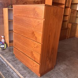 Vintage Danish Mid Century Modern Tallboy Dresser