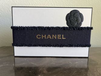 Chanel Gift Box with Holiday Ribbon & Camellia