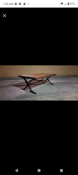Modern Industrial Coffee Table With  Reclaimed Wood and American Made Steel.