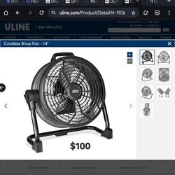 Cordless Shop Fan 14" $100