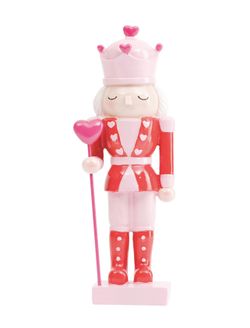 VALENTINES DAY CUPCAKES & CASHMERE NUTCRACKER SOLDIER HEARTS STATUE FIGURE DECOR