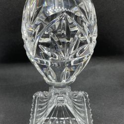 Hand cut 24% Lead Crystal Egg On A Pedestal 