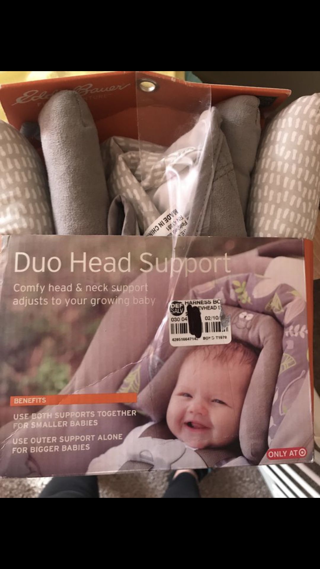 Baby double head support for car seat/ stroller