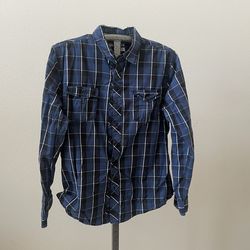 Cotton On Blue Plaid Long Sleeve Shirt - Men’s Size L