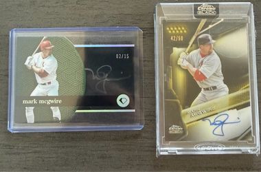 Mark McGwire Autographed Baseball Cards Lot of 2