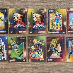 17 Marvel Cards Holo Thing Beast Jubilee Death of Gwen Stacy Ghost Rider Captain America 