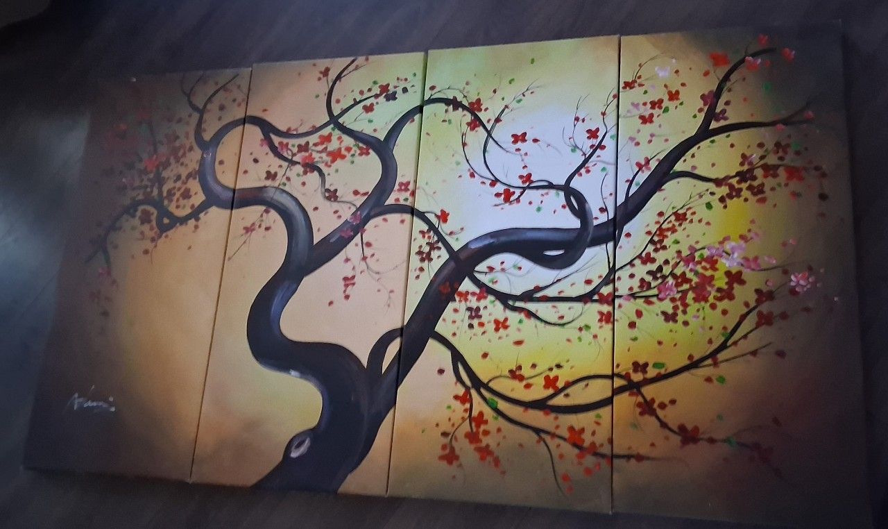 4 Panel Canvas Painting Ready To Hang