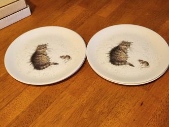Royal Worcester Wrendale Designs Cat and A Mouse 8 Inch Coupe Plate