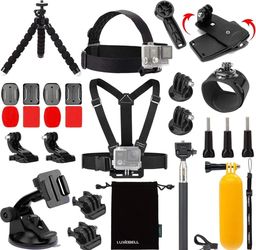 5281V - Luxebell Accessories Kit for AKASO EK5000 EK7000 4K WiFi Action Camera GoPro Hero 12 11 10 9 8 7 6 5/Session 5/Hero 4/3+/3/2/1 Max Fusion SJ40