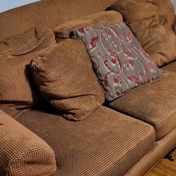 Red/ Goldish Brown Couch