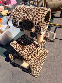 Leopard Print Cat Tree with Scratching Posts